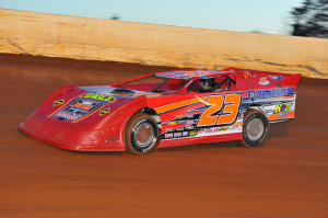 Cory Hedgecock preparing for another Limited Late Model win. 