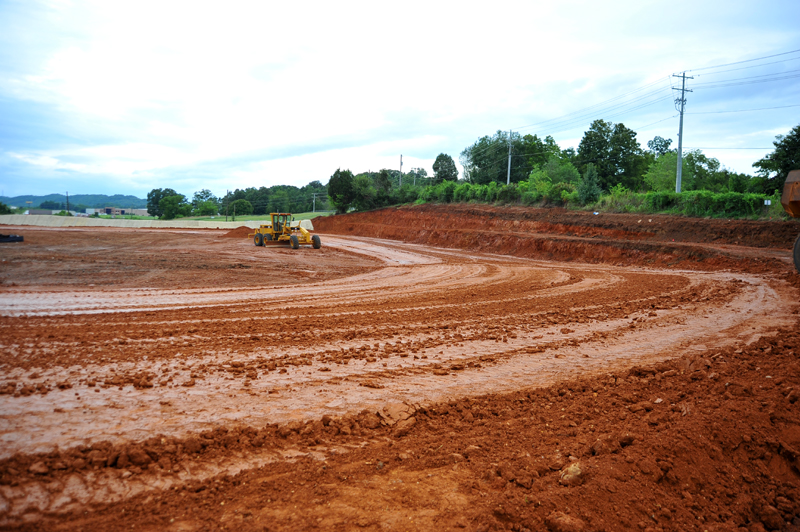 Early construction of I-40 Raceway in August 2013