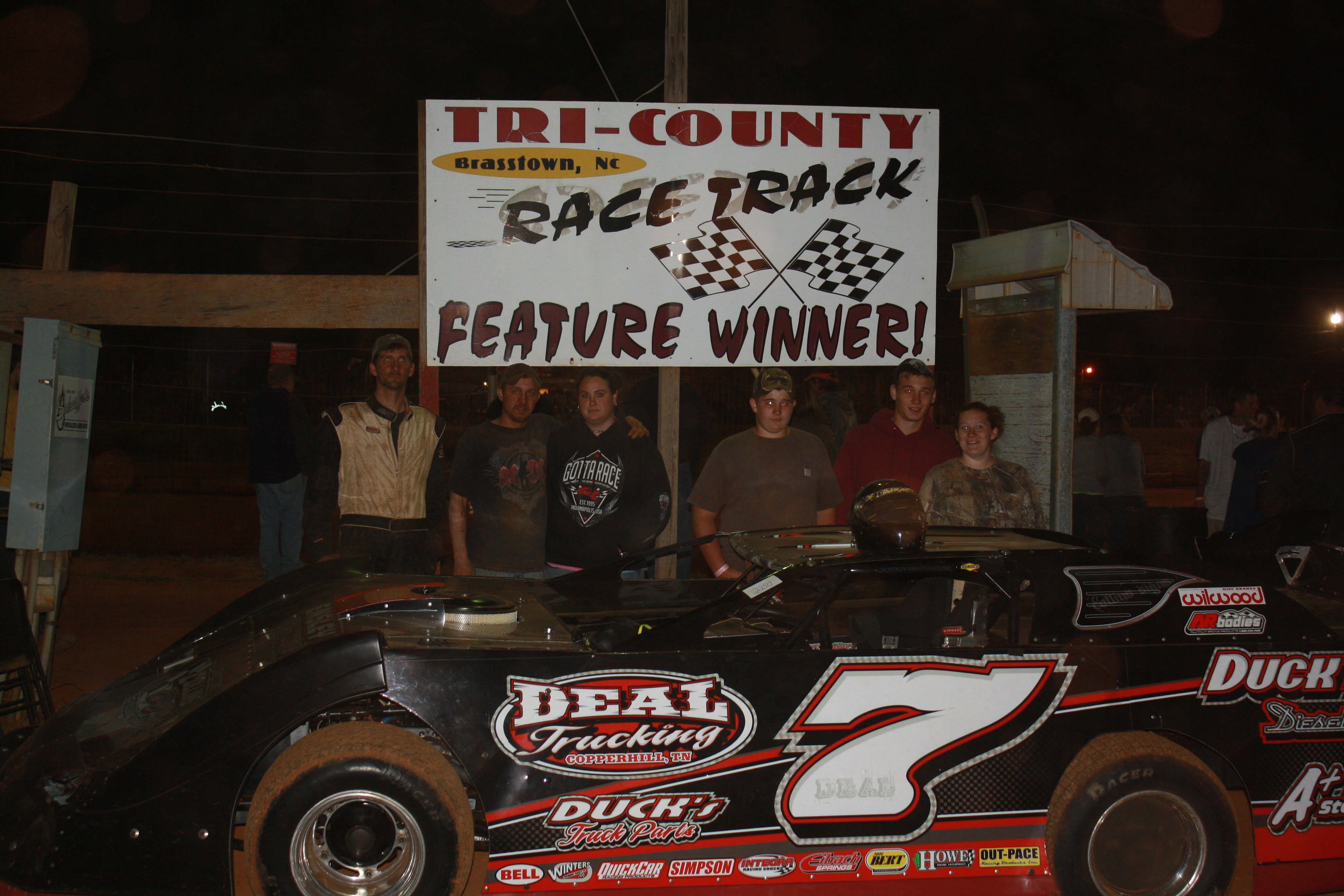 Jason Deal and crew celebrate in Victory Lane at Tri-County.