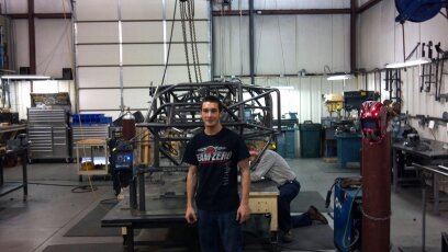 Chase King at work in the Bloomquist shop. 