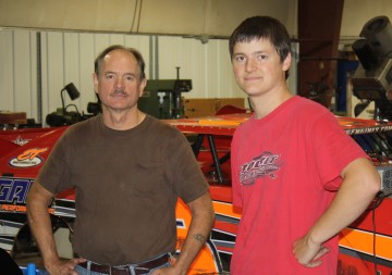 Cory Hedgecock pictured here with chassis builder Bruce Nunnally