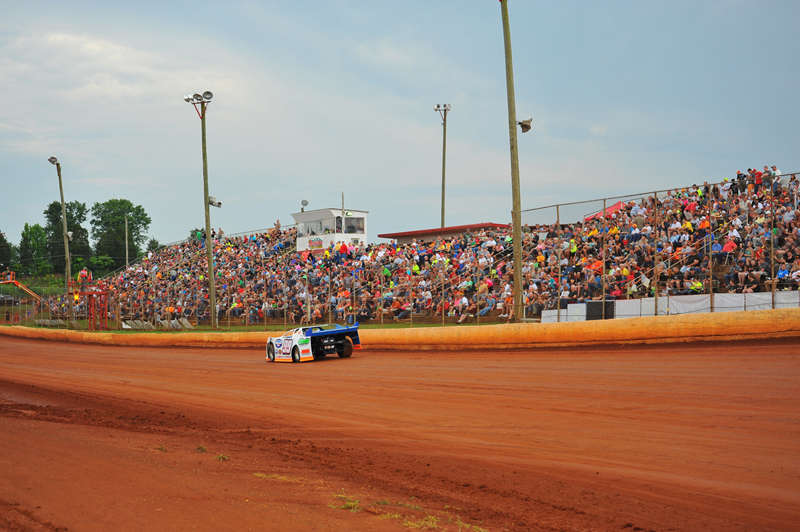 The crowded grandstands at Smoky Mountain Speedway's Lucas Oil race.