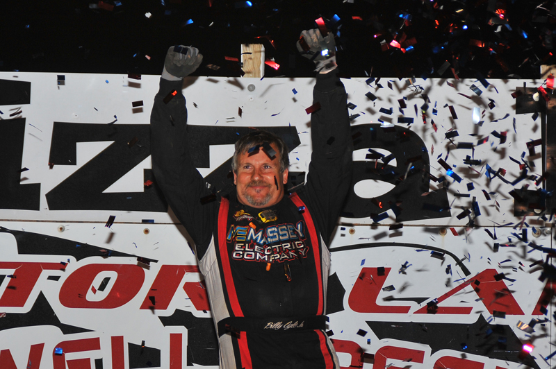 Billy Ogle Jr. following his World of Outlaws Late Model Series win at Tazewell Speedway in 2015.