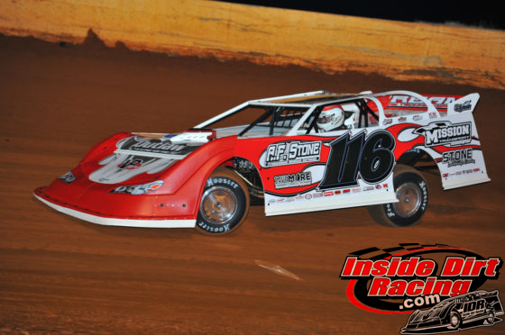 Jonathan Davenport drove Randy Weaver's car to victory in Rome