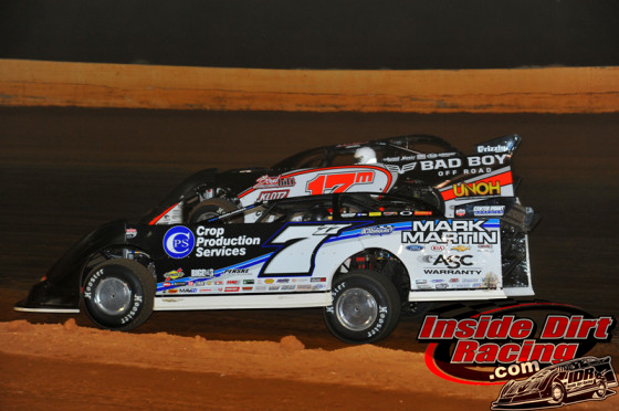Jared Landers and Dale McDowell race side-by-side