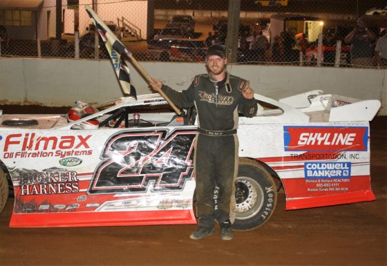 Philip Thompson picked up his first Late Model win on Friday in Bulls Gap