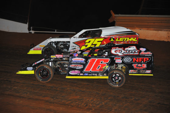 Stremme(35) racing on Tazewell Speedway's high banks