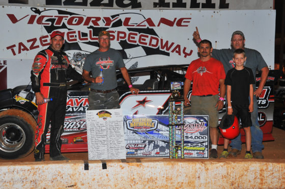 Payne and crew in victory lane.
