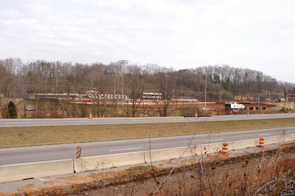 A view of Atomic Speedway from Interstate 40.